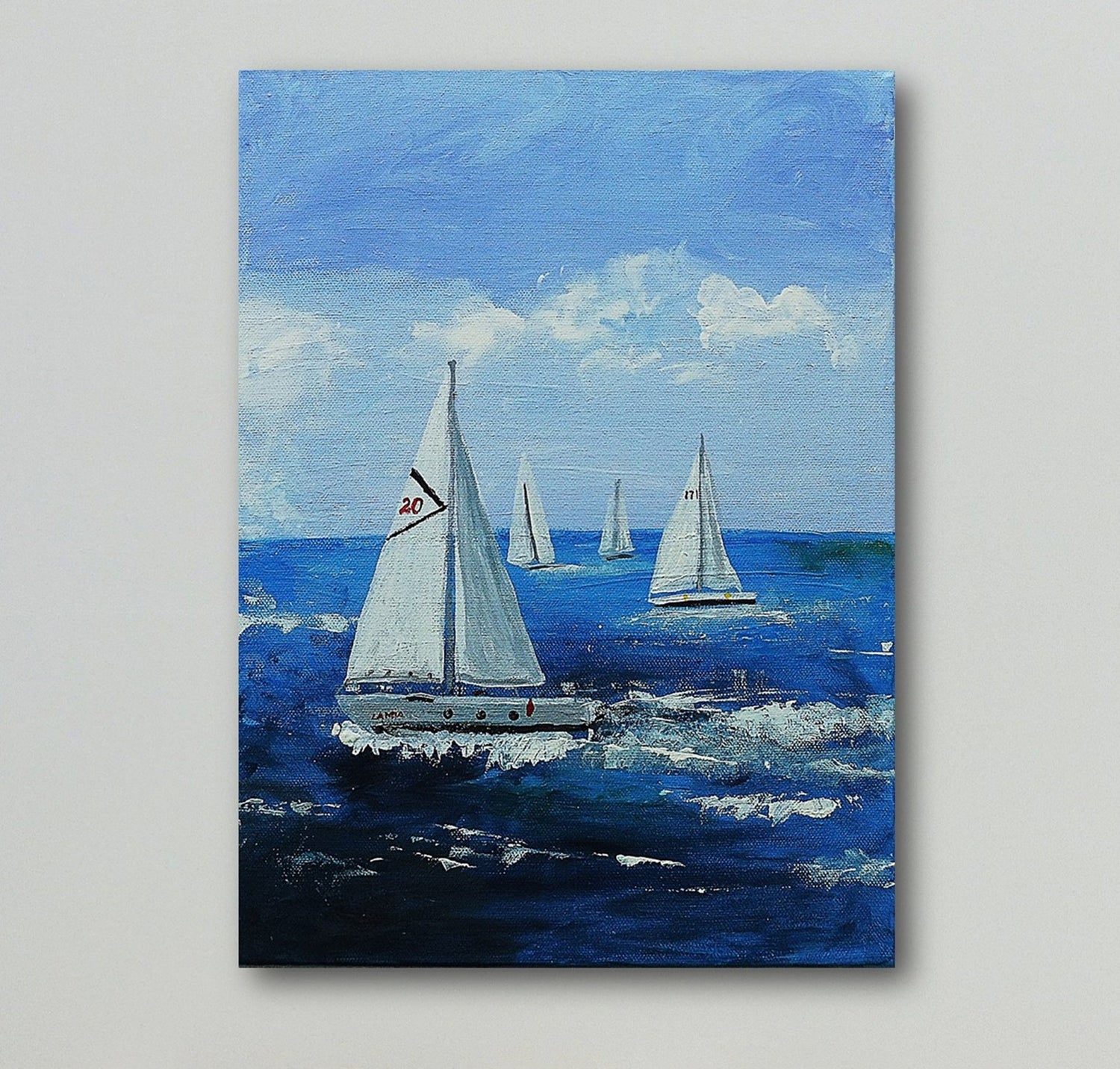sailboats | regatta | yachting paintings | modern art | modern seascape | contemporary paintings | blue paintings | painted gifts