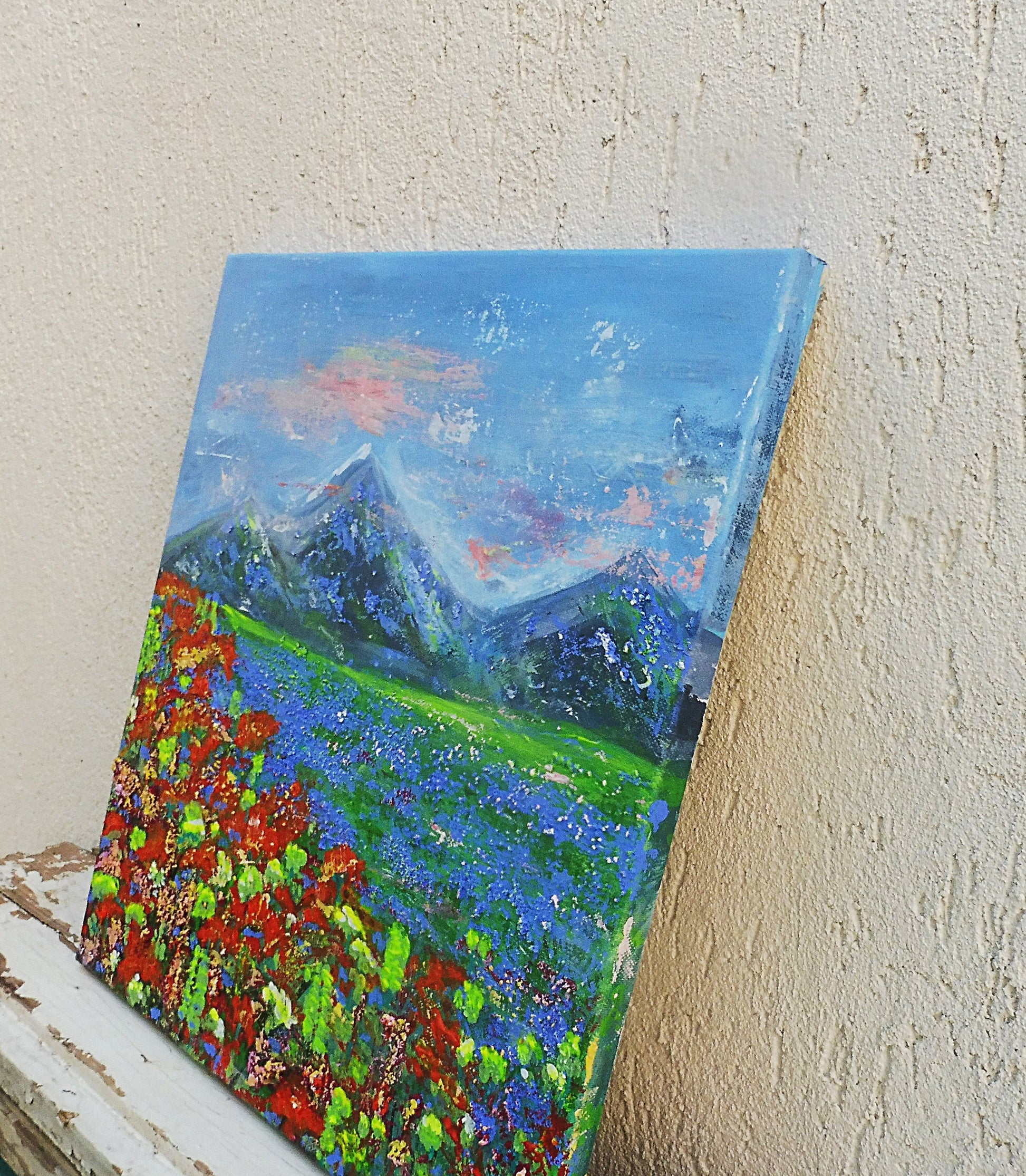 heavy textured painting | painted edges | reavy to hang | abstract art