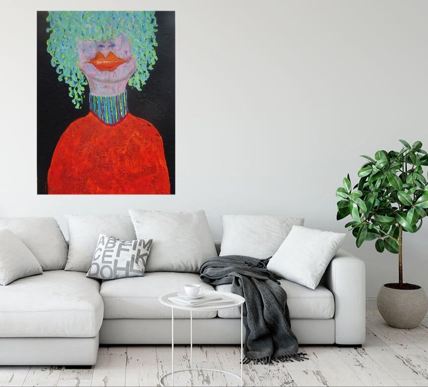 Abstract portrait painting | figurative portrait | original portrait | acrylic abstract portrait