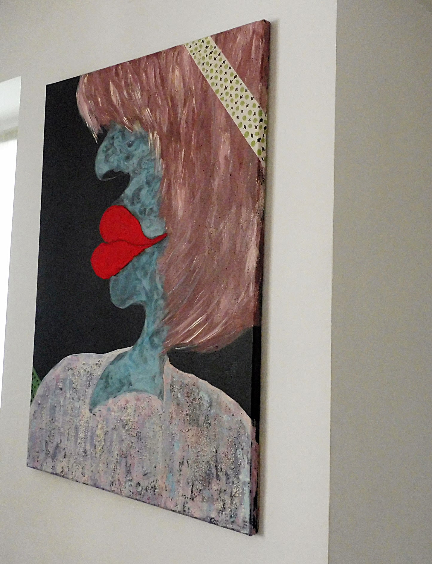 portrait on the wall | painitngs | portraiture | acrylic | canvas | art | for sale | large | abstract |