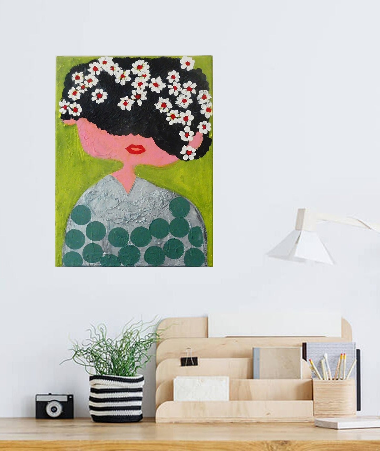 wall design with child portrait