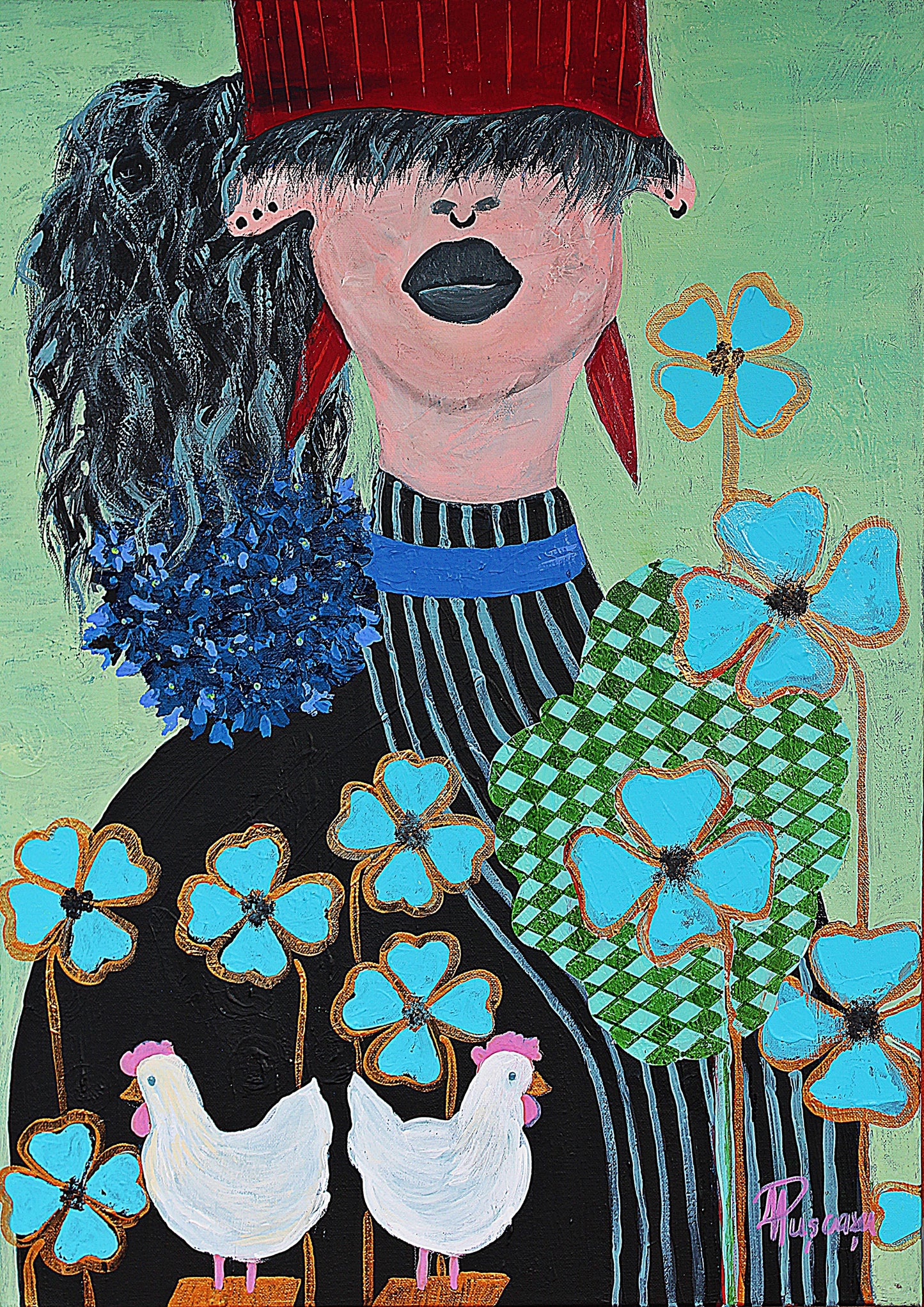 EMO FLORIST -  acrylic portrait painting