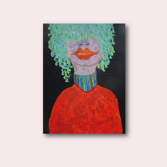 art deco interior paintings | abstract portraits paintings |heavy textured portrait | free shipping