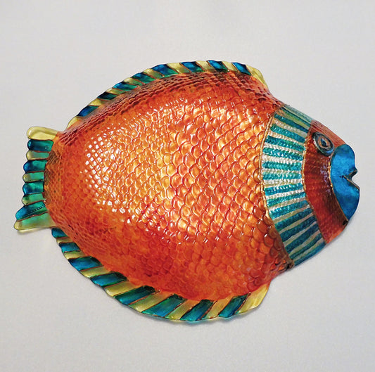 fish painted gift | fish painted glass | decorative fish plate | fish nautical decor | fish coastal decor