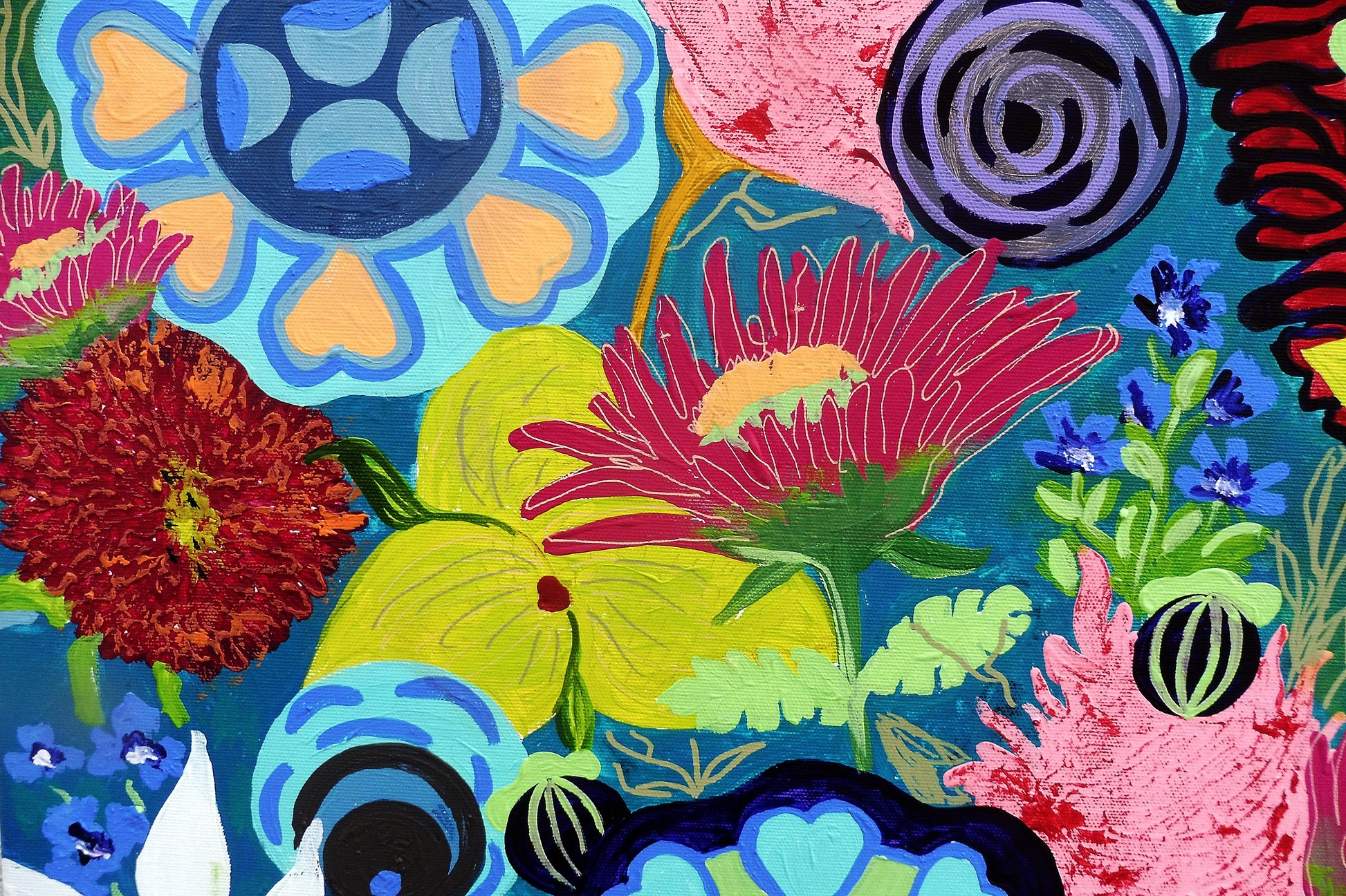 floral | painting | eclectic | design | garden | flowers | large